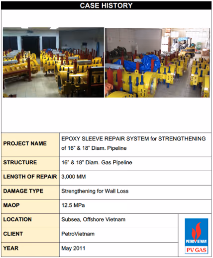 Sleeve repair systems on offshore and onshore pipelines: photo 7